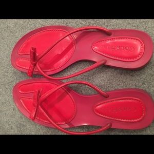 COPY - Cole Haan Red & Hot Pink Leather Flip Flops